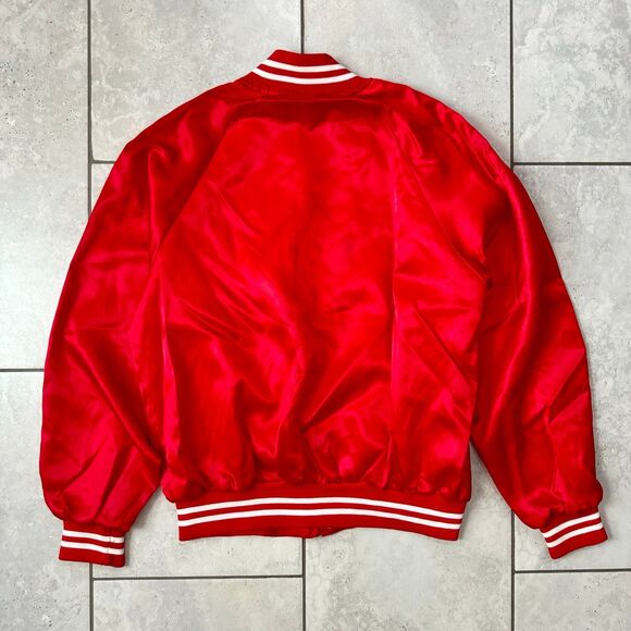 Vintage 80s Seneca Southern Streetwear Size L Spell Out Satin Bomber Jacket USA - Picture 4 of 7